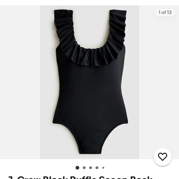 Like new J.crew ruffled one piece black bathing suit - Picture 2 of 6